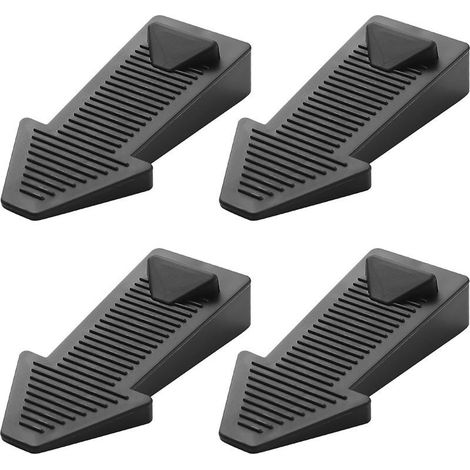 4 pièces Cale Porte Sol, Antidérapante Bloc Hauteur Réglable Arrêt de Porte, Non Toxique, Non Odeur, pour Carrelage, Sol - Noir (1/5)