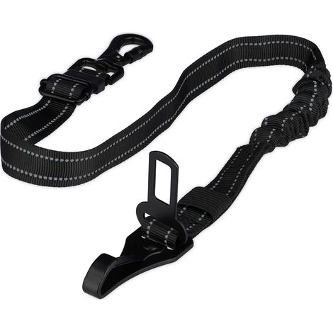 Relaxdays Cintura Sicurezza Cani Auto, Guinzaglio Allungabile 60-80 cm, Ammortizzatore, Moschettone e Aggancio Macchina