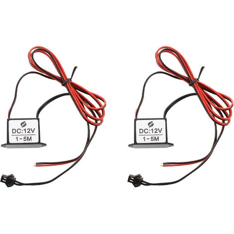 2 câbles rouge et noir, alimentation pour bande lumineuse néon EL 12 V CC, onduleur (1/5)