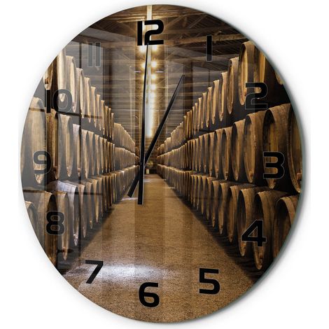 Horloge Murale Ronde Cadeau Pendaison de Crémaillère Verre Design Moderne Caves à vin de Porto fi 60 cm (1/5)