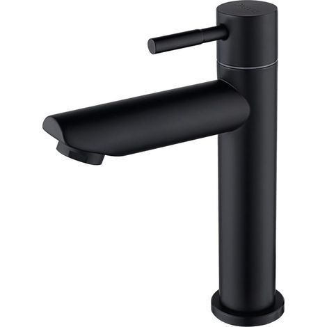 Robinet de Lavabo Facile à Installer en Acier Inoxydable noir Robinet de Lavabo de salle de bain pour le Ménage