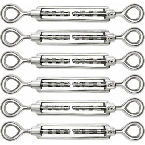 Set di 6 tenditori per cavi regolabili M5 in acciaio inox 304, occhielli e passacavi per tenditori per funi metalliche, ganci e accessori. (1/5)