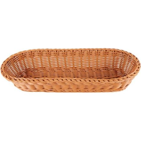 Panier De Pain - Panier Tissé En Plastique Ovale - Pour Table / Stockage Pain Baguette Pâtisserie Fruit - 36 x 14 x 7,5 cm - 1 Pièce (1/5)
