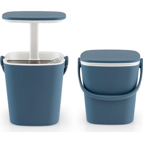Table glacière 3 en 1 35 x 34 x 37/58 cm avec ouverture pratique design portable en PP bleu