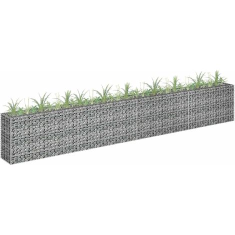 Lit surélevé à gabion-Jardinière en cage à pierre-Jardinière à gabion Acier galvanisé 360x30x60 cm (1/5)