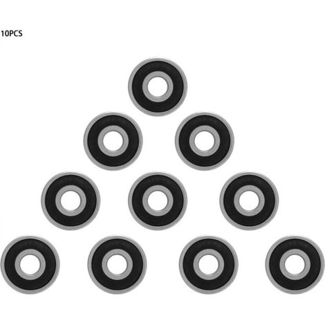 Deep groove ball bearings, 10 pieces 6301-2RS 12 x 37 x 12 mm, double rubber seal, for small motors, household applications, transportation, etc. (1/5)