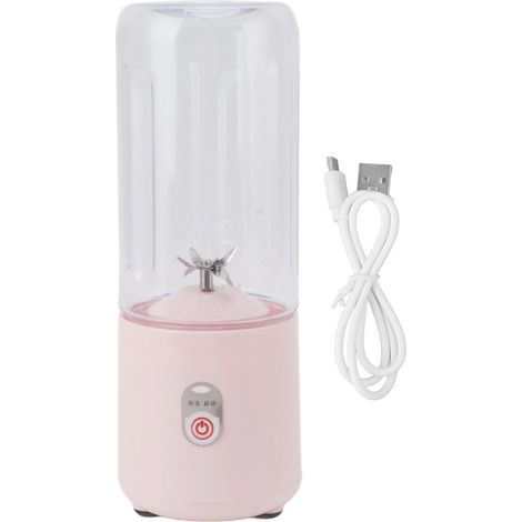 Blender portable 500 ml, mini blender personnel pour smoothies et milkshakes, rechargeable par USB, avec 6 lames, idéal pour le sport et les voyages (rose). (1/5)