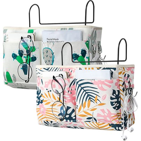 Panier de rangement suspendu en coton et lin pour dortoir étudiant, sac de rangement, rangement pour dortoir (1/5)