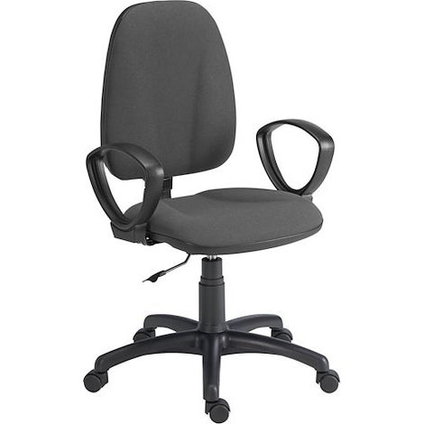 Chaise de bureau avec accoudoirs fixes Prestige Jupiter - Graphite - Maxiburo (1/5)