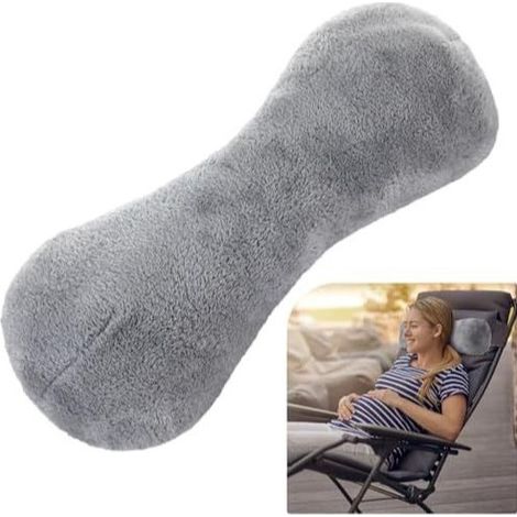 Coussin pour chaise longue, coussin pour banque, coussin pour chaise longue, coussin pour banque en forme d'os (analgésique) (gris)