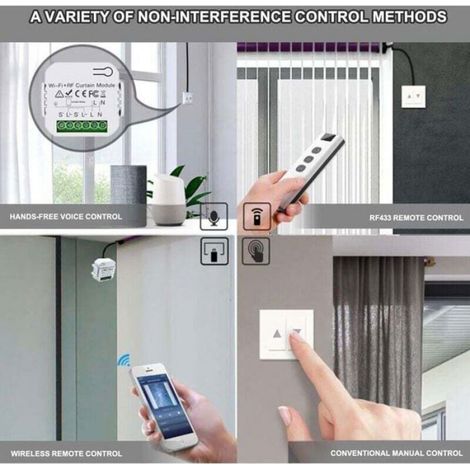 Kit Commande Volet Roulant - Récepteur RF 433 MHz - Portée 100 M - Pour Volets Stores Auvents - 1 Pièce (1/5)