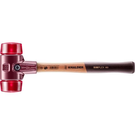 HALDER Maillet anti-rebond SIMPLEX avec embout en plastique (rouge) 60G mm (1/4)