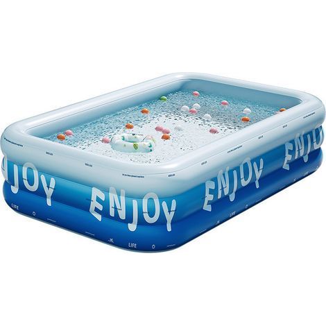 Aufblasbarer Pool, aufblasbarer Outdoor-Pool Stabiles Spielzubehör mit rechteckigen Rohren für Strand, Garten und Außenbereich, 150 cm (1/5)