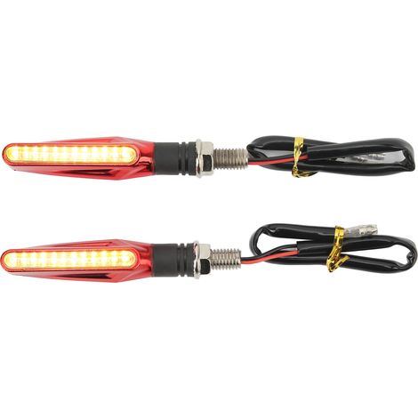 Ortviai Feux de clignotant LED moto 12 V – Lot de 2, rouge, universel pour sportive, roadster, tout-terrain et chopper (1/5)