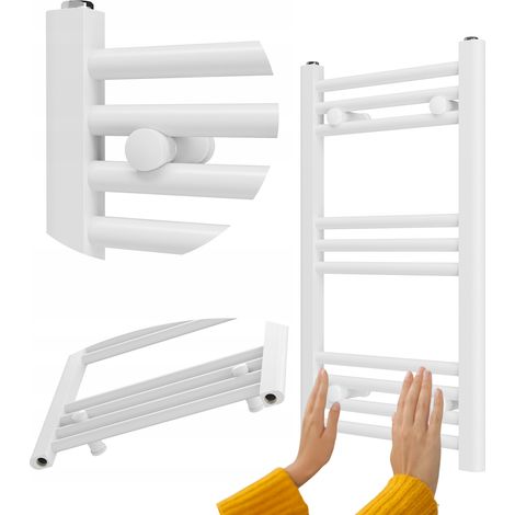 Radiateur Sèche-serviettes Salle de Bain Granitan Breno 40x70cm Blanc 232W 12 Barreaux