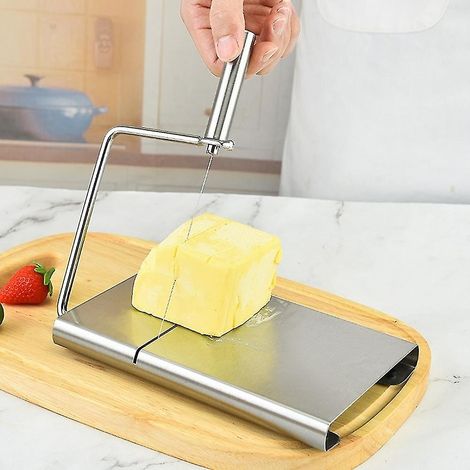 Trancheuse à jambon et fromage en acier inoxydable, outil robuste pour trancher le fromage au chocolat et autres fromages. (1/5)
