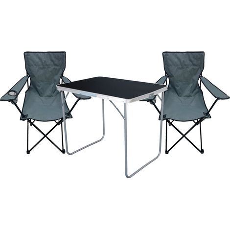 3-tlg Campingsessel Grau + Campingtisch-MMC330871B+2xMPO2481 (1/5)
