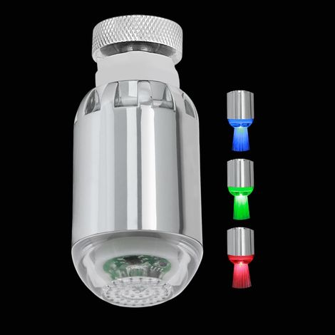 CCYKXAEmbout Robinet Cuisine LED, Mousseur de Robinet avec LED,3 Couleurs qui Changent avec la Température, Embout de Robinet Lumineux à LED Rotatif,M22/M24 (1/5)