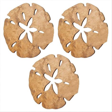 Wanddekoration aus Sanddollar-Holz, sommerliche Wanddeko 35x35cm (1/5)