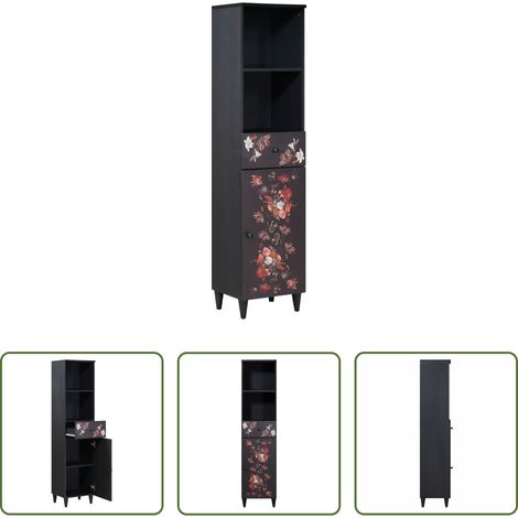vidaXL Meuble en bois de mangue - Cabinet de salle de bain Multicolore 38 x 33,5 x 160 cm (1/5)