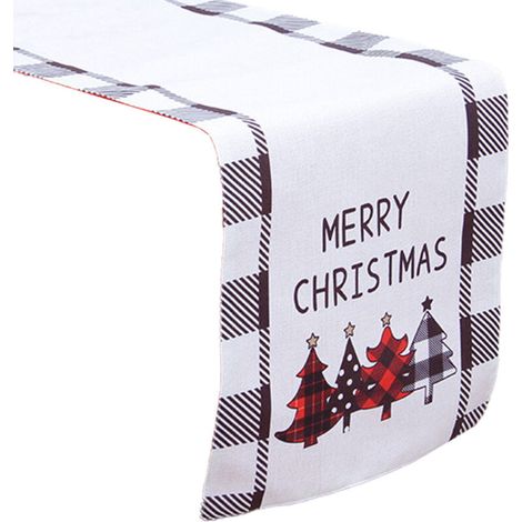 Bardusch-Chemin de table sur le thème de Noël brodé rouge sur le thème de Noël style 2 (1/2)