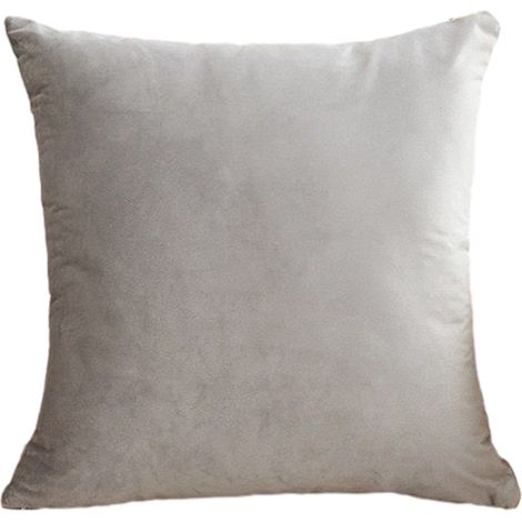 Lot de 2 housses de coussin en velours – Gris – Dimensions 45 × 45 cm (1/5)
