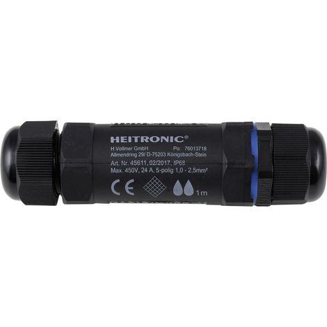 Heitronic 45611 5-poliger wasserdichter Kabelstecker IP68 (1/4)