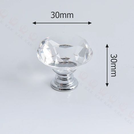 Ensemble de 10 boutons et poignées de meuble en cristal diamant, quincaillerie pour coiffeuse