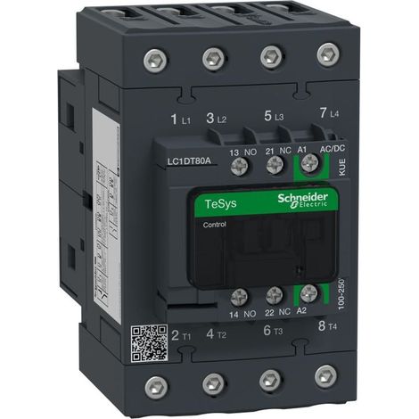 Contattore 4P 80A AC-1 690V bobina 100-250V AC/DC - LC1DT80AKUE