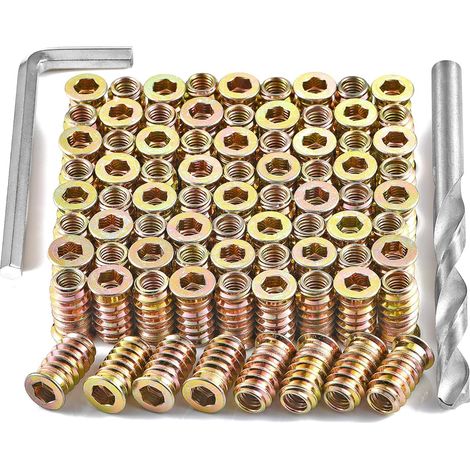 80 Stück Möbelmuttern mit M6-Gewinde – verschiedene Metall-Innensechskantschrauben, Bolzen, Verbindungselemente für Heimschränke, Werkzeuge und Zubehör (M6 x 20 mm) (1/5)