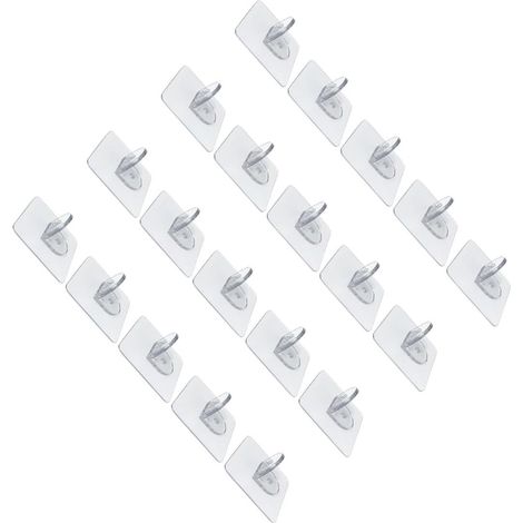 20 Pieces Installation Transparent Bookcases Adhesive Brackets