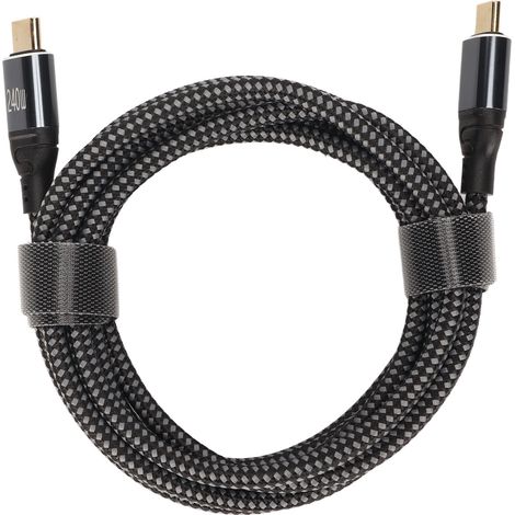 Câble USB C Mâle à Mâle 240W PD 2.0, Double Extrémité 200cm, Transfert Données 480Mbps (1/5)