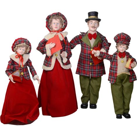 Famiglia cantori tessuto rosso scozzeseset 4pz cm34x22h95 (1/2)