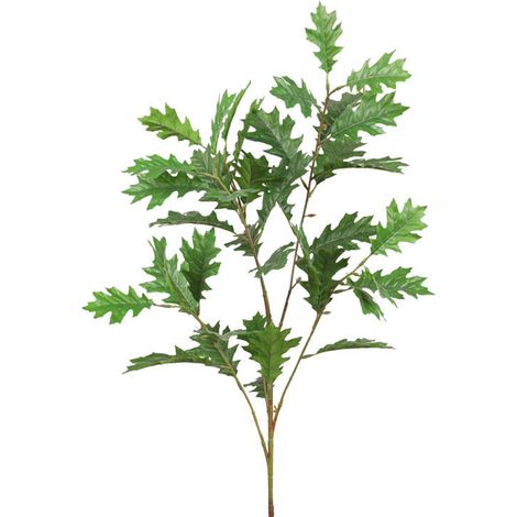 Feuilles de chêne artificielles, tissu en soie, tige de fer Flexible, fausse décoration de maison, vert (1/5)