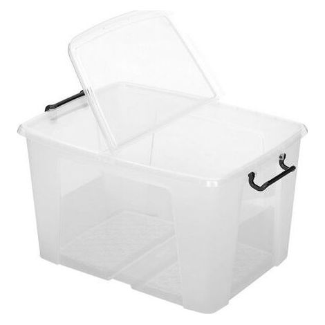 Boîte de rangement en plastique Strata - 65 litres - dim : H 35 x L 59 cm - Lot de 5 (1/2)