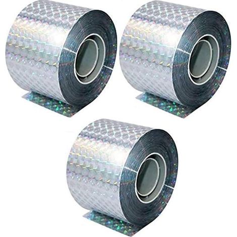 Crediri Vogelabwehrband, 3er-Pack x 50 m x 4,8 cm Vogelscheuchenband – Vogelscheuchen-Vogelabwehr – zum Abwehren von Krähen, Tauben und mehr, 150 m (1/5)