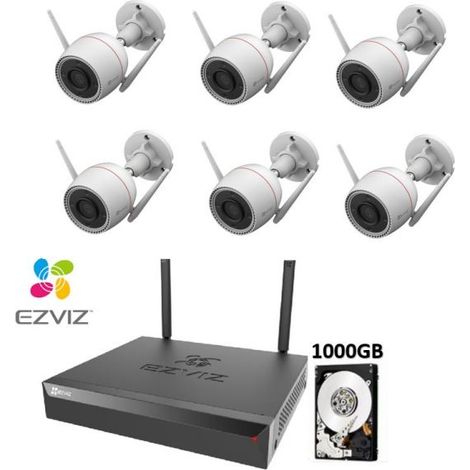 KIT VIDEOSORVEGLIANZA EZVIZ WIFI NVR 8 CANALI 6 TELECAMERE 2K 3 MP WIRELESS HDD 1TB