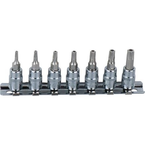 KS Tools 1/4" CHROMEplus Bit-Stecknuss-Satz Torx, Bohrung, 7-tlg TB10-TB40 - 918.1460