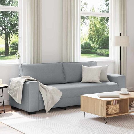 vidaXL Canapé à 3 places gris clair 220x77x82 cm tissu (1/5)