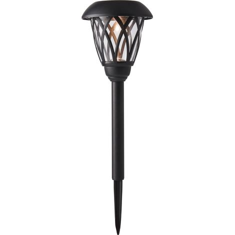 Mainstay Éclairage de chemin de paysage à DEL en treillis noir à énergie solaire avec lentille en verre, 8 lumens (1/5)