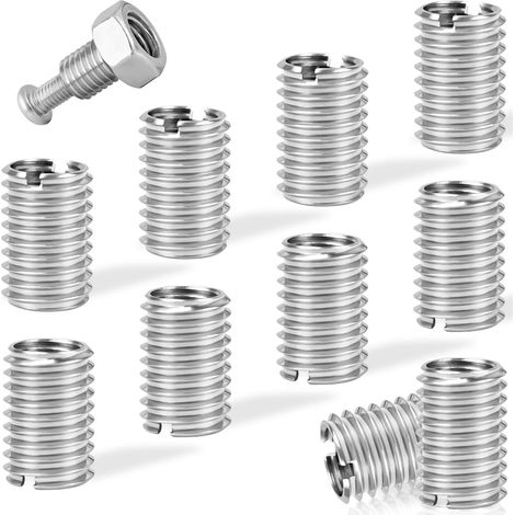 Lot de 10 adaptateurs filetés M10 vers M8, 15 mm en acier inoxydable Douille filetée M10 M8 Écrou de réduction pour projets de meubles, automobiles, mécaniques (1/5)
