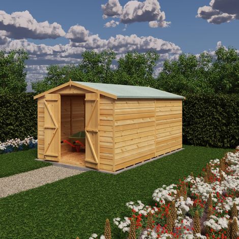 Overlap 12 x 8 Dip Treated Apex Shed Double Door No windows (1/3)
