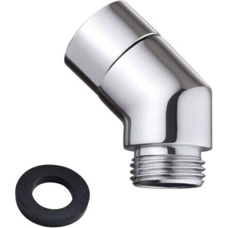 Pair Raccord articulé douche 135° - avec joint étanche pour tuyau (1/4)