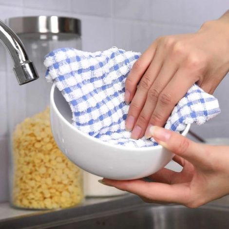 Lot de 8 Torchons, Coton, 30x30 cm, Absorbants, Cuisine, Vaisselle (1/4)