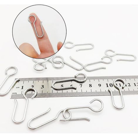 30-teiliger Schienenhaken aus Edelstahl für den Export, S-Haken, Haken für Gardinenschienenrollen, rostfrei und langlebig. (1/5)
