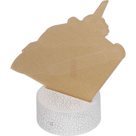 Veilleuse 3D, 16 couleurs, intensité variable, 4 modes de clignotement, télécommande, interrupteur tactile, lampe de la série Vaisseau spatial, cadeau pour enfants (1/5)