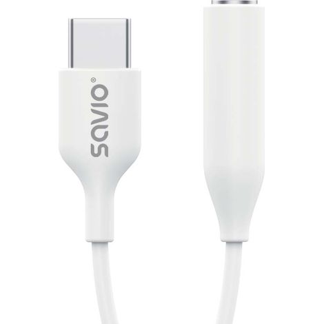 Adattatore audio savio - usb tipo 3.1 c (m) - jack 3.5mm (f) - white savio ak-52