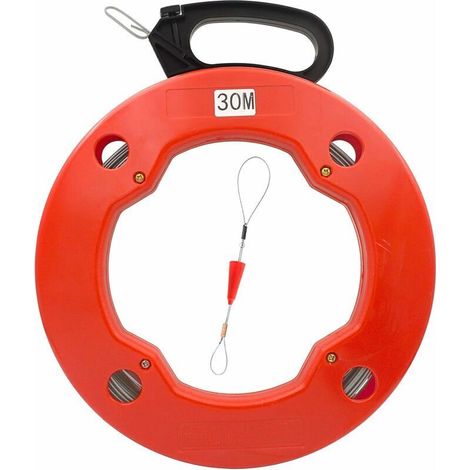 Aiguille tire fil 30M Aiguille électricien en Acier, Fish Tape pour Cable en Boîtier Plastique avec Tête Flexible de Guidage (1/5)