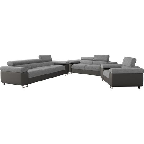 Ensemble de canapés Comfivo Vinetum, Soft 029 + Lux 05, 0, Faux cuir + Tissu (1/5)