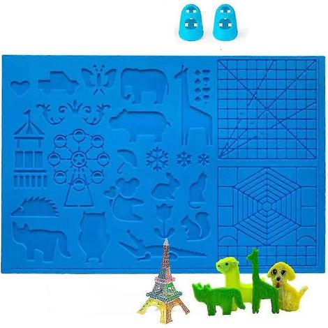 Gabarit pour stylo 3D, gabarit pour stylo d'impression 3D, grand tapis (41,5 x 27,5 cm) avec motif animal, utile pour les débutants, les enfants et les artistes utilisant un stylo 3D. (1/5)